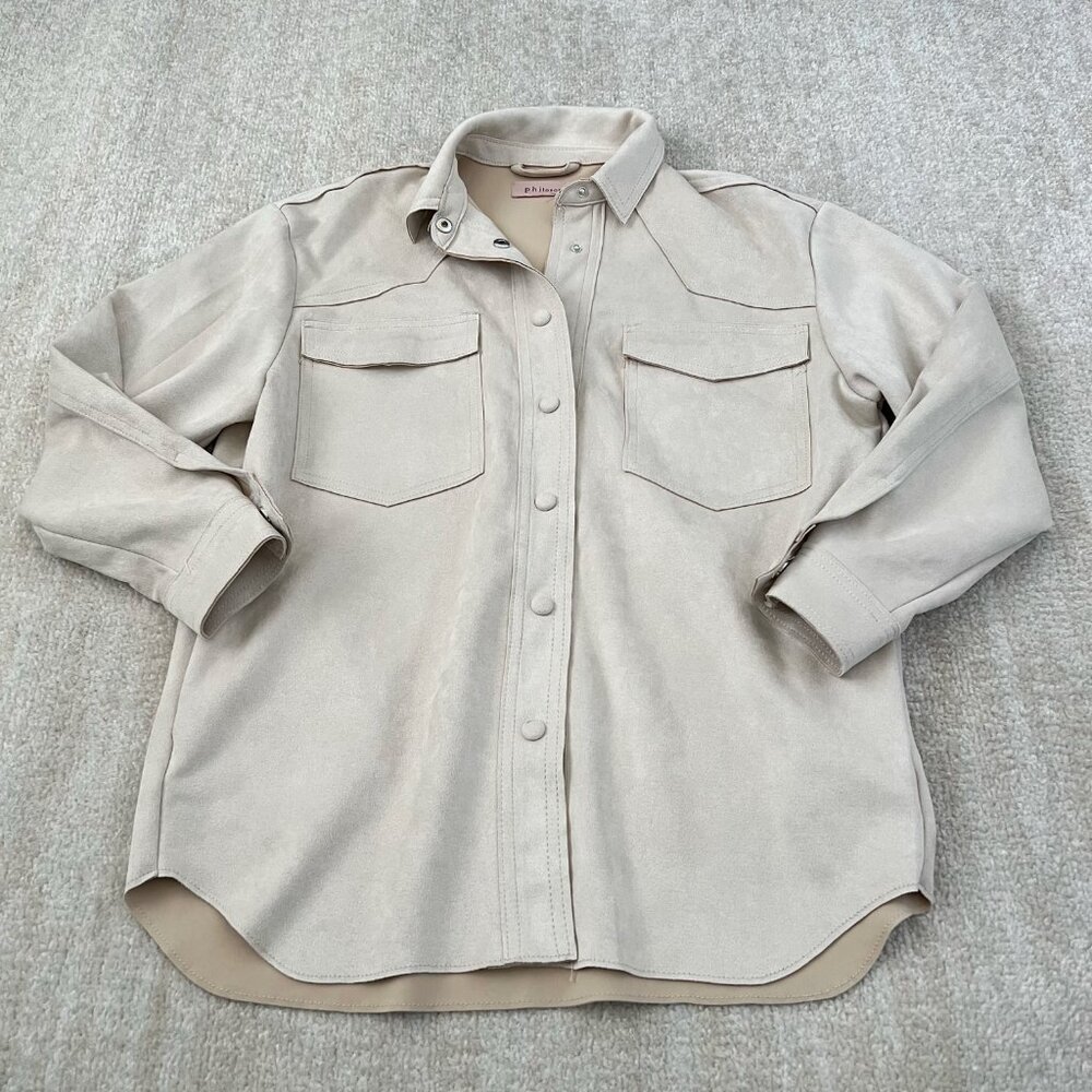 Philosophy Vegan Suede Shacket Shirt Jacket